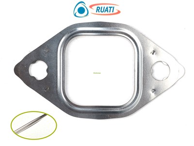 Прокладка выпускного коллектора дв. WEICHAI WP 7 а/м МАЗ,SHACMAN, SHAANXI (металл 3-х слойный с треугольниками на шпильках, MG13-024-0, 610800110005) RUATI 1003549556-RN (3сл.)