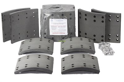 Рем. комплект тормозных накладок а/м КАМАЗ/НЕФАЗ мост RABA (Сверл./расточен./с заклёпками/ширина 180мм./ к-т 8 шт.) (865-01-3341-013/014) Тамбов АТИ 19615-19616