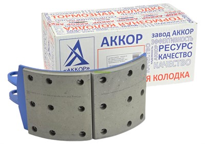 Колодка барабанного тормоза а/м КАМАЗ-ЕВРО 6440, 6520, 6522 (накладка: короткая+короткая, 6520-3501090-01) (1шт.) АККОР 6520-3501090-50 (51)