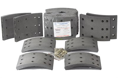 Рем. комплект тормозных накладок на ось: СЗАП L1 8т  (к-т 8 шт./сверл./расточ./с заклепками/ширина=150мм.) A0814/A0815