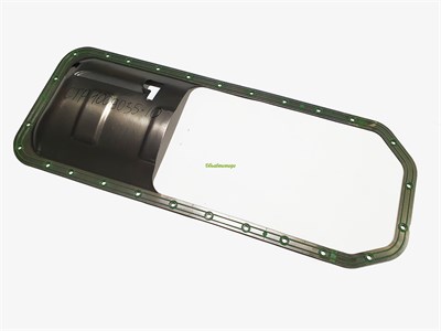 Прокладка поддона маслянного картера автобусы УРАЛ дв. КАМАЗ автобусный зелёный силикон-металл с желобом ФСИ-65 (аналог: 740-1009040-10)  (АО Строймаш г. Чебоксары) СТР 1009 035-10 ГЧ