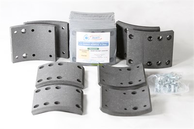 Рем. комплект тормозных накладок а/м Камаз КОМПАС 9 мост JAC N90 задний (Сверл./с заклёпками/ к-т 8 шт./ ширина 118мм.) RUATI RUHF16016E7-3502105