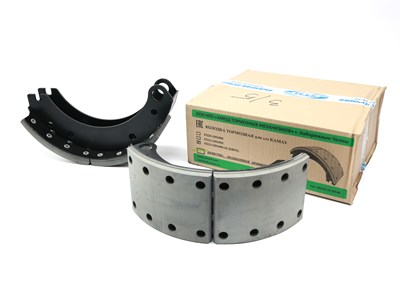 Колодка барабанного тормоза а/м КАМАЗ-ЕВРО 53205, 43114, 6540 (толстый металл 3/5 ОЕ: 53212-3501090-10 ЕВРО) (1шт.) ЗТМ 53205-3501090 (чёрн. 3/5 ЗТМ в кор.)