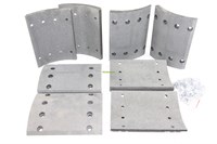 Рем. комплект тормозных накладок на ось: BPW (Std) траллы, прицепная техника (на 1 ось 8 тормозных накладок  с заклёпками, 300x200) AFD  А-19574