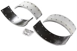 Рем. комплект тормозных накладок а/м УРАЛ-375 стар. обр.  (Сверл./с заклёпками/ширина 120мм./ к-т 4 шт.) ФРИТЕКС 375-3501105Д