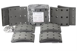 Рем. комплект тормозных накладок а/м КАМАЗ-6520, 6560 ЕВРО  (Сверл./расточен./с заклёпками/ширина 180мм./ к-т 8 шт.) Тамбов АТИ 6520-3501105