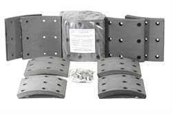 Рем. комплект тормозных накладок а/м КАМАЗ-6520, 6560 ЕВРО (Сверл./расточен./с заклёпками/ширина 180мм./ к-т 8 шт. короткие) Тамбов АТИ 6520-3501105-К