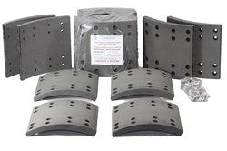 Рем. комплект тормозных накладок а/м КАМАЗ/НЕФАЗ мост RABA (Сверл./расточен./с заклёпками/ширина 180мм./ к-т 8 шт.) (865-01-3341-013/014) Тамбов АТИ 19615-19616