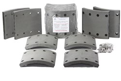 Рем. комплект тормозных накладок а/м  КАМАЗ-6522,6520,6560 на средний и задний мост МАДАРА (к-т 8 шт./сверл./расточ./с заклепками/ширина 180мм) (WVA 19361 ) Тамбов АТИ 340-002-2441-1