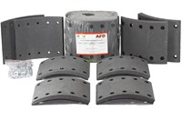 Рем. комплект тормозных накладок на ось: BPW. SAF. CARDI (WVA 19032 ТОНАР)  (420*180 мм)(Сверл./расточен./с заклёпками/ к-т 8 шт.) AFD премиум STD 19032-1