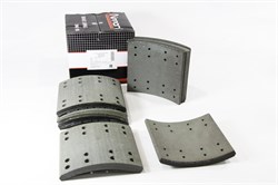 Рем. комплект тормозных накладок а/м КАМАЗ/НЕФАЗ мост RABA (Сверл./расточен./без закл./ширина 180мм./ к-т 8 шт.) (865-01-3341-013/014) (19615/19616) STD NIPPON ABL0225