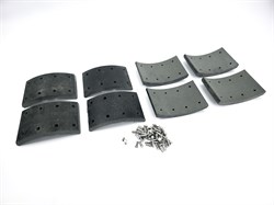 Рем. комплект тормозных накладок полуприцеп ММЗ-7685, ПСТБ-6, 12, 17, ПСТ-6, 9 МЖТ-10, ПС-30 (сверл., не шлиф., с заклёпкой, ширина=120мм.) Тамбов АТИ 771Б-3502106-Б_Тамбов