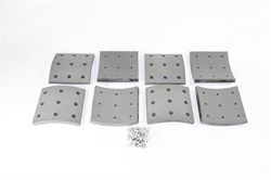 Рем. комплект тормозных накладок а/м ПАЗ-4230,КАВЗ-4232,ИКАРУС мост КААЗ (Сверл./шлиф./с заклёпками/ширина 180мм./ к-т 8 шт.) АККОР 52642-3502106 НЧ