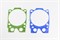 Прокладка ГБЦ КАМАЗ 740 зеленый, синий силикон, не армированная (ПТП64) 740-1003213-26